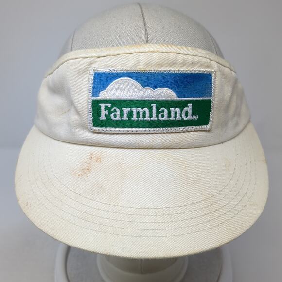 Farmland Sun Visor Cap Beige One Size Adjustable Embroidered K-Brand - Picture 2 of 9